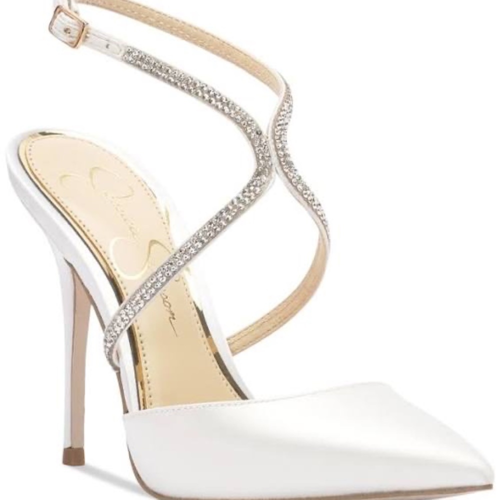 Bridal Heels Pointed Toe Pump White Jessica Simpson Weyemia